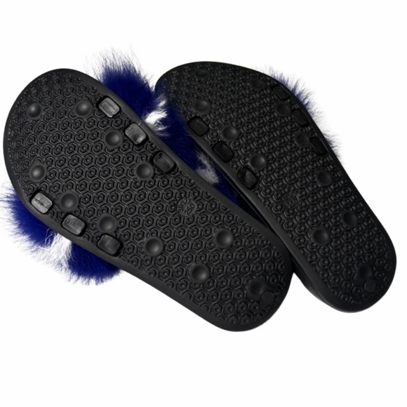 Blue Fuzzy Slides - Picture 3 of 3
